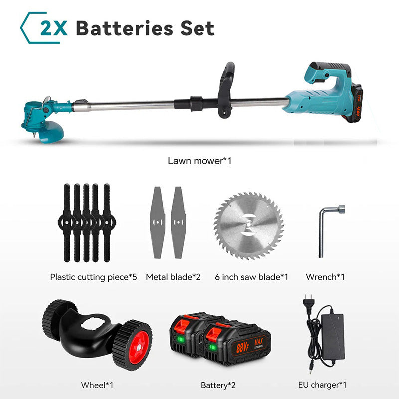 1500W Cordless String Trimmer - 7-Inch Mowing Width 12000RPM Grass Cutter With Telescopic Handle  For MAKITA Batteries