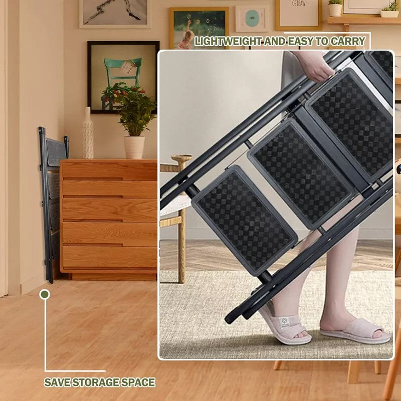3 Step Ladder Folding Portable Compact Heavy Duty Anti-Slip Mat Stool