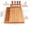 Cheese Board With Removable Tool Holder & Food-Serving Utensils Charcuterie Boards With Dedicated Zones For Dips & Snacks  Includes Cheese-Specific Utensils & Heart-Shaped Food Cutter