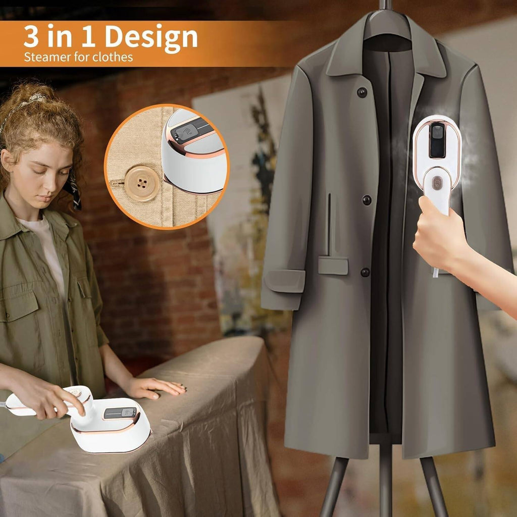 Travel Iron Steam Pro 180 Degrees Rotatable Mini Travel Iron, 30s Heat Up, Dual Mode Dry Wet Ironing, Portable Iron With For Suits, Shirts