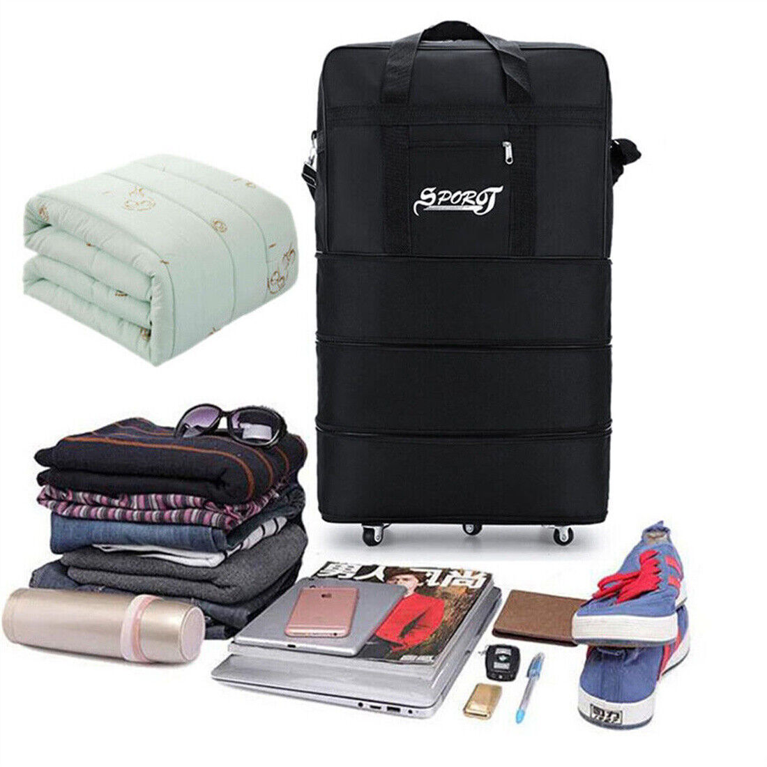 42  Extra Large Lightweight Luggage Trolley Suitcase Travel Bag Handbag BAG UK