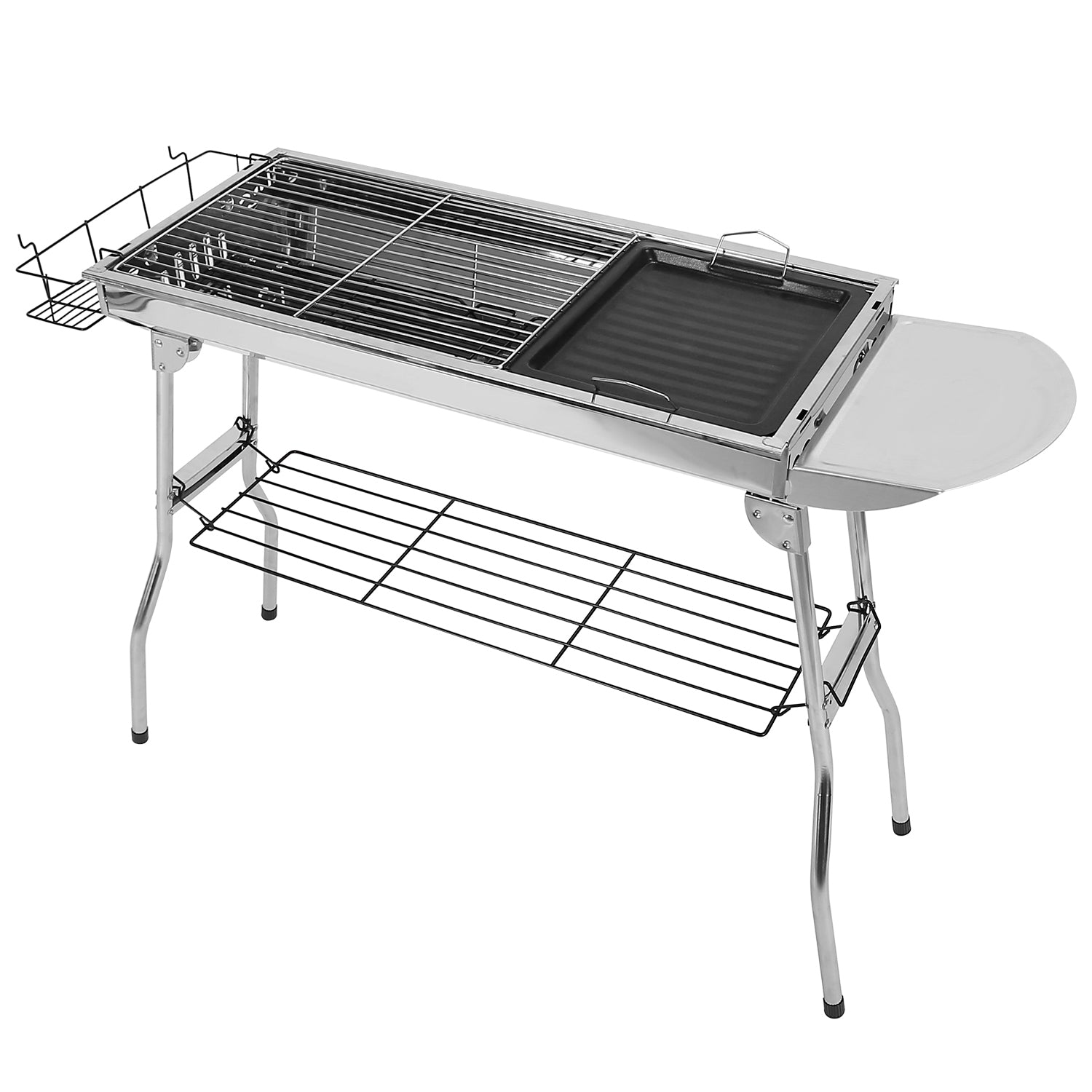 1Pc Foldable BBQ Grill Portable Charcoal Barbeque Grill Stainless Steel BBQ Grill For Picnic Camping Yard Cooking