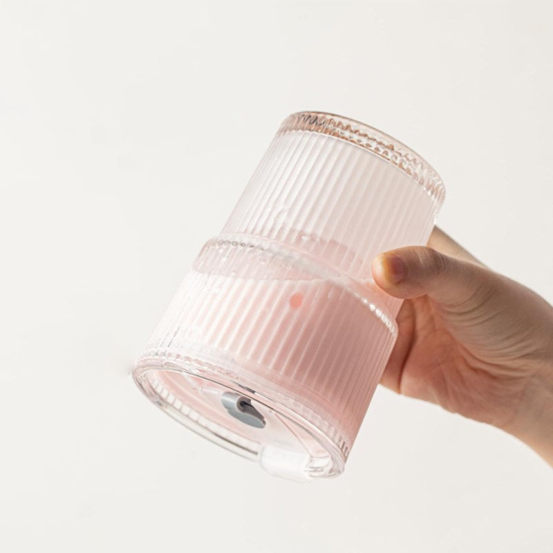 2pcs 380ml Ribbed Glass Mugs - Includes Glass Tube And Lid. Comes With A Lid And Straw, Suitable For Everyday Use, And Is The Ideal Mug For Home Or Cafes.