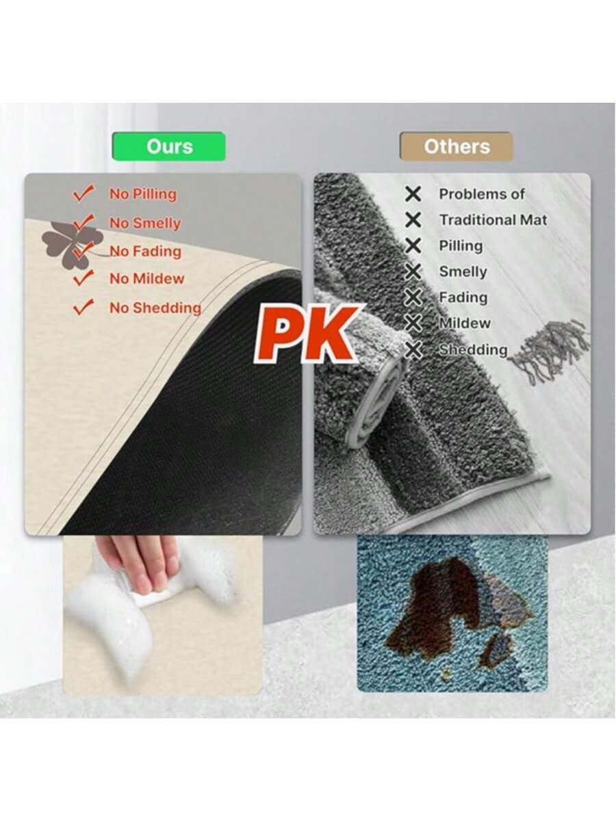 Living Room & Bedroom Area Rug, Soft Lightweight Floor Rug