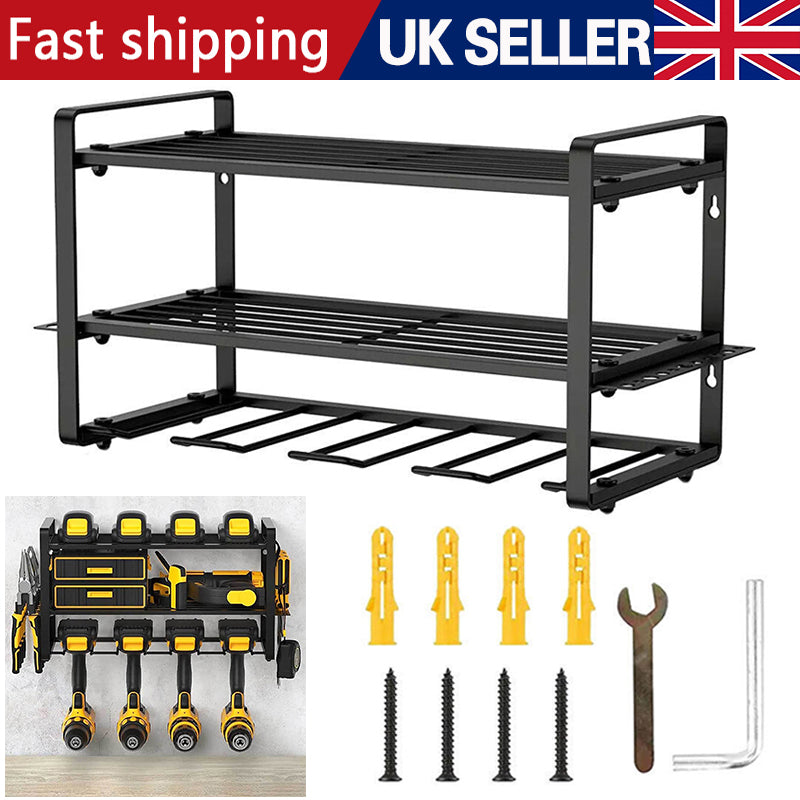 Power Tool Storage Electric Drill Rack Wall Mount Workshop Garage Tool Organizer