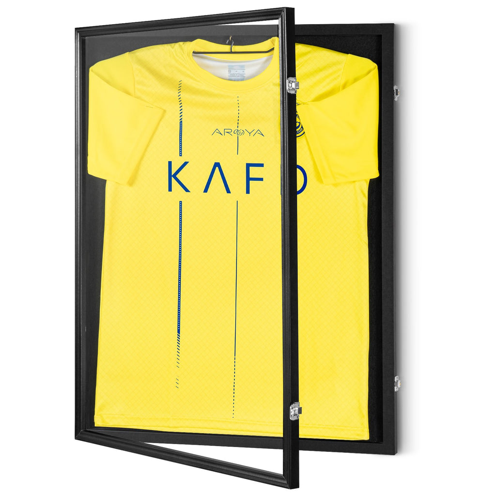 Jersey Display Frame Case, 23.3 X 31.2 X 1.5 In, Large Lockable Sport Jersey Shadow Box With 98% UV Protection PC Glass And Hangers, For Baseball Basketball Football Hockey Shirt And Uniform