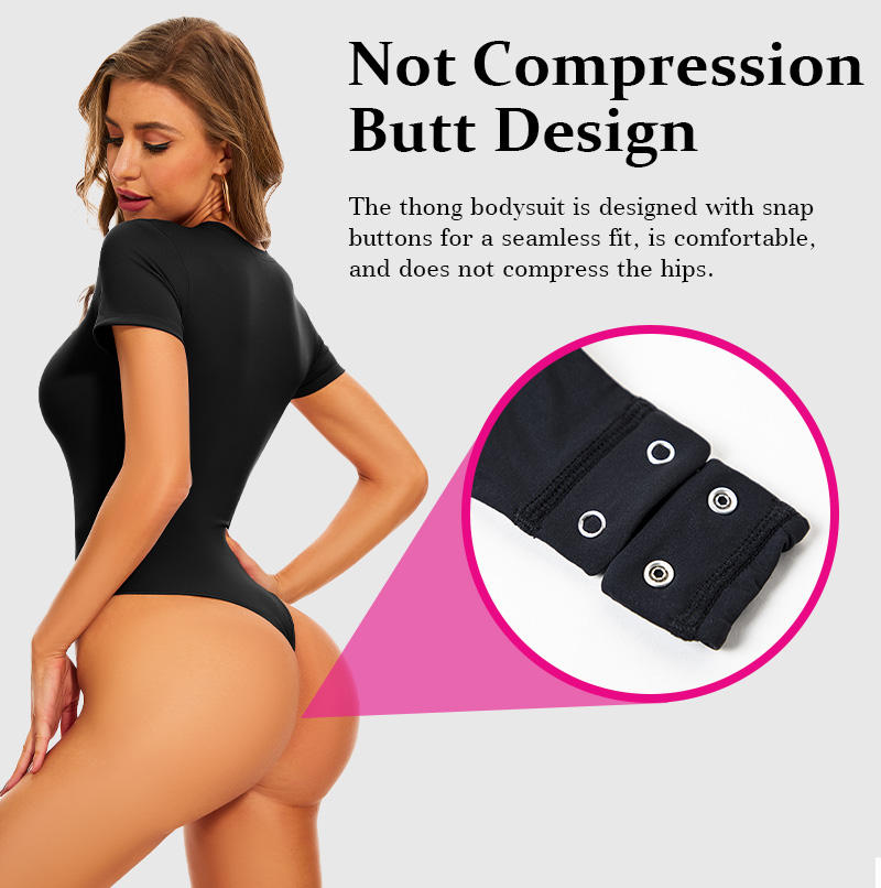Bodysuit For Women, T Shirt Tops Second-skin Feel Recycle Shapewear Crew Neck Short Sleeve