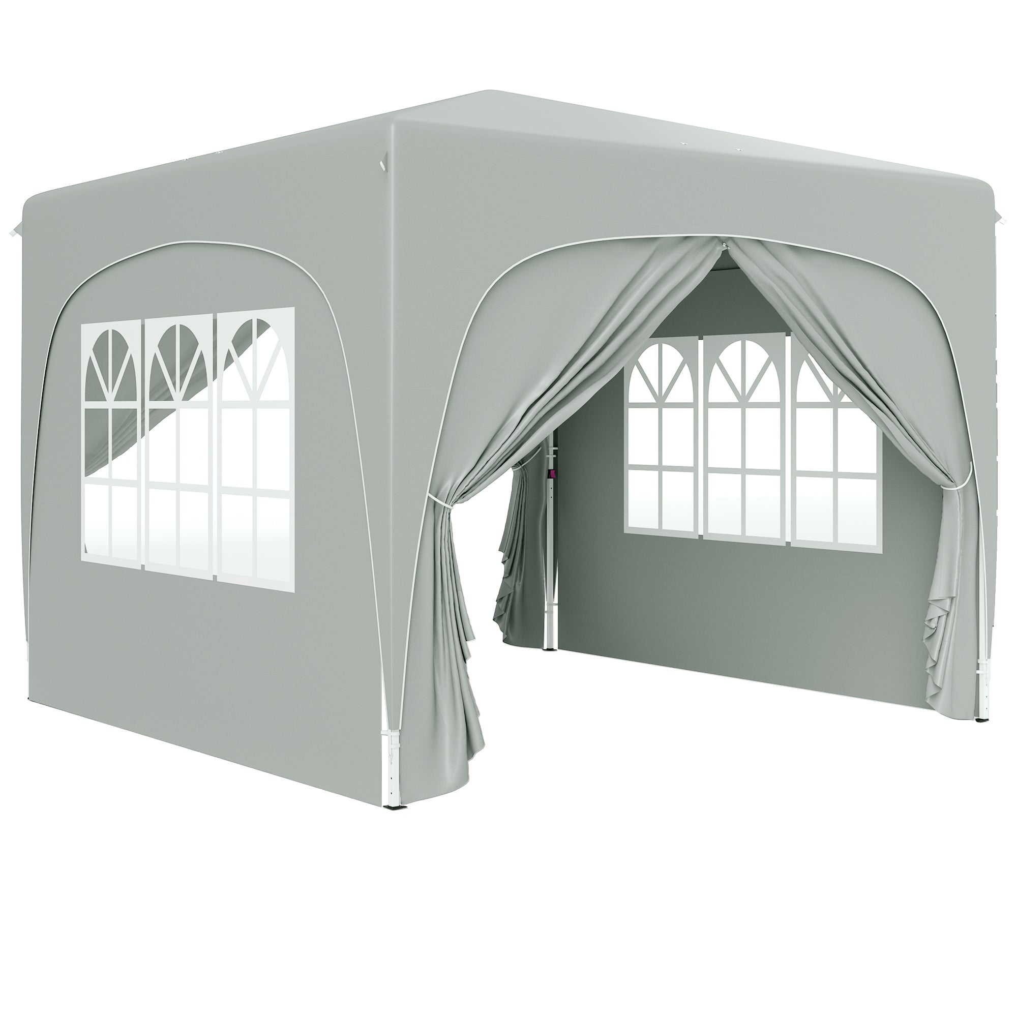 3 X 3m Pop-Up Gazebo Shelter, With Accessories - Light Grey