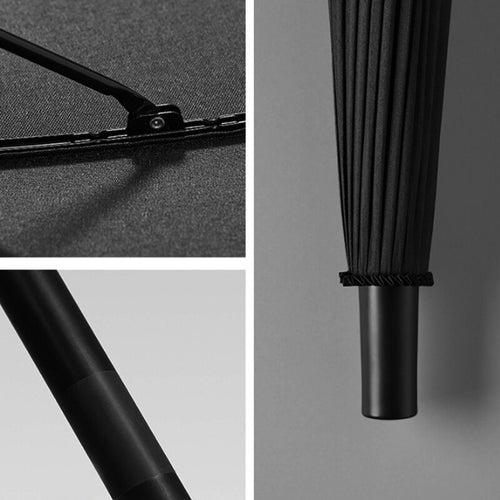 24 Ribs Umbrella Classic Large Umbrellas Strong Windproof Stormproof Black V