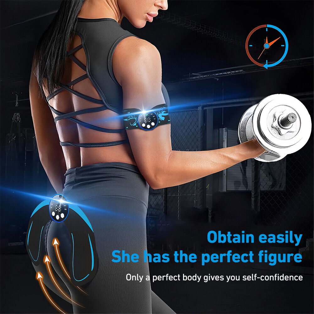 EMS Abdominal Muscle Toning Trainer ABS Stimulator AB Hip Arm Toner Fitness Belt