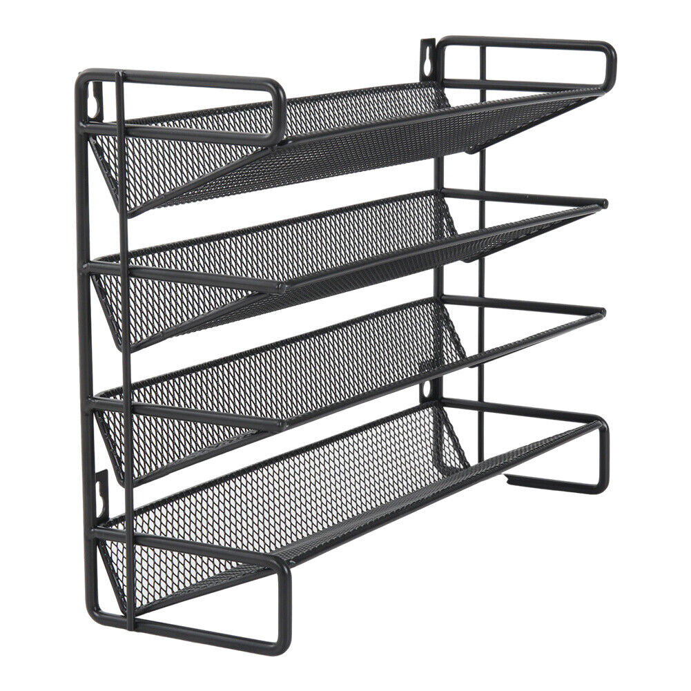 4 Tiers Metal Spice Rack Kitchen Countertop Cupboard Spice Herb Jar Storage Shelf