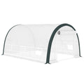 4 X 3(m) Walk-In Tunnel Greenhouse, With Accessories - White