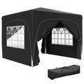 3 X 3m Pop-Up Gazebo Shelter, With Accessories - Black