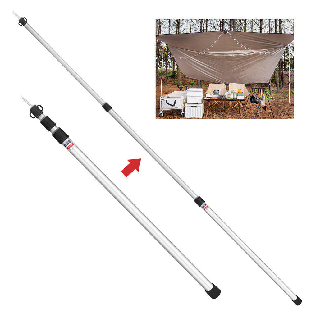 2x 230cm Tent Poles Telescopic Adjustable Awning Canopy Tarp Pole Support Rod UK