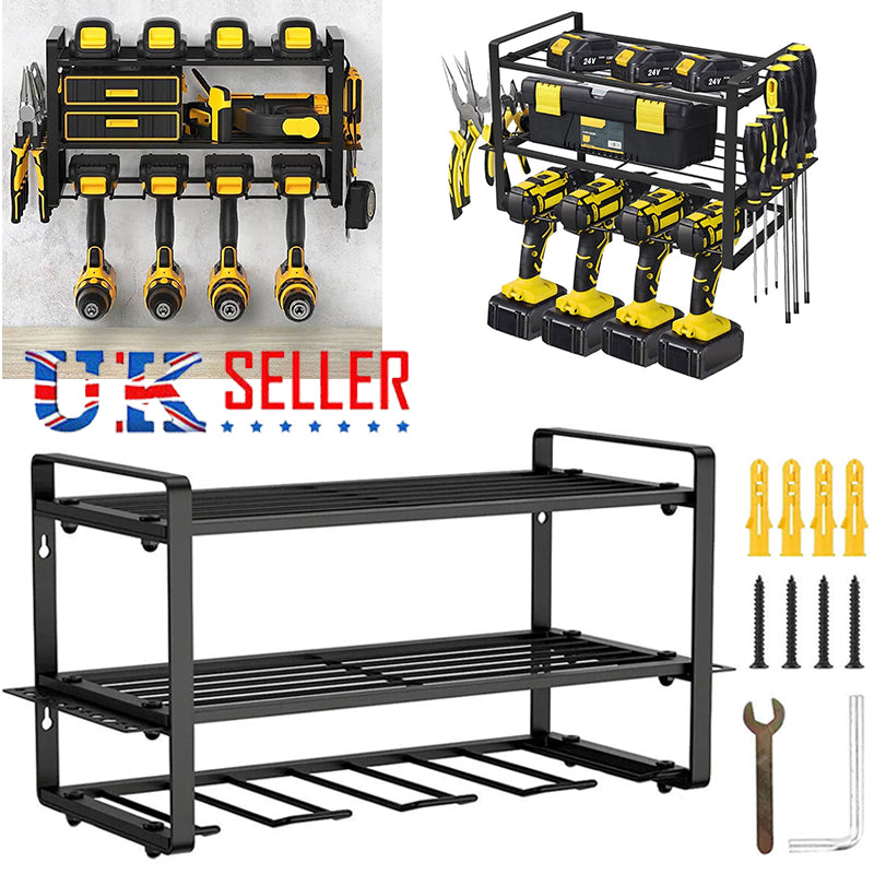 Power Tool Storage Electric Drill Rack Wall Mount Workshop Garage Tool Organizer