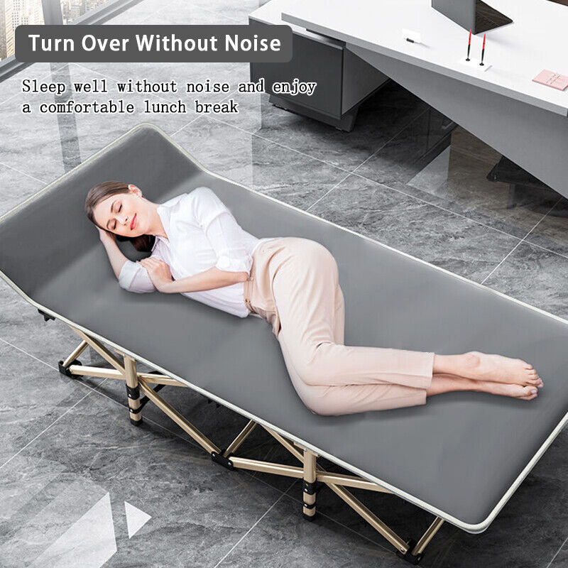 Heavy Duty Single Folding Bed Camping Travel Guest Lightweight