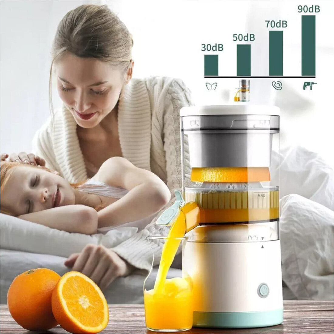 Electric USB Charging Juice Presser Squeezer Orange Lemon Watermelon Juicer UK