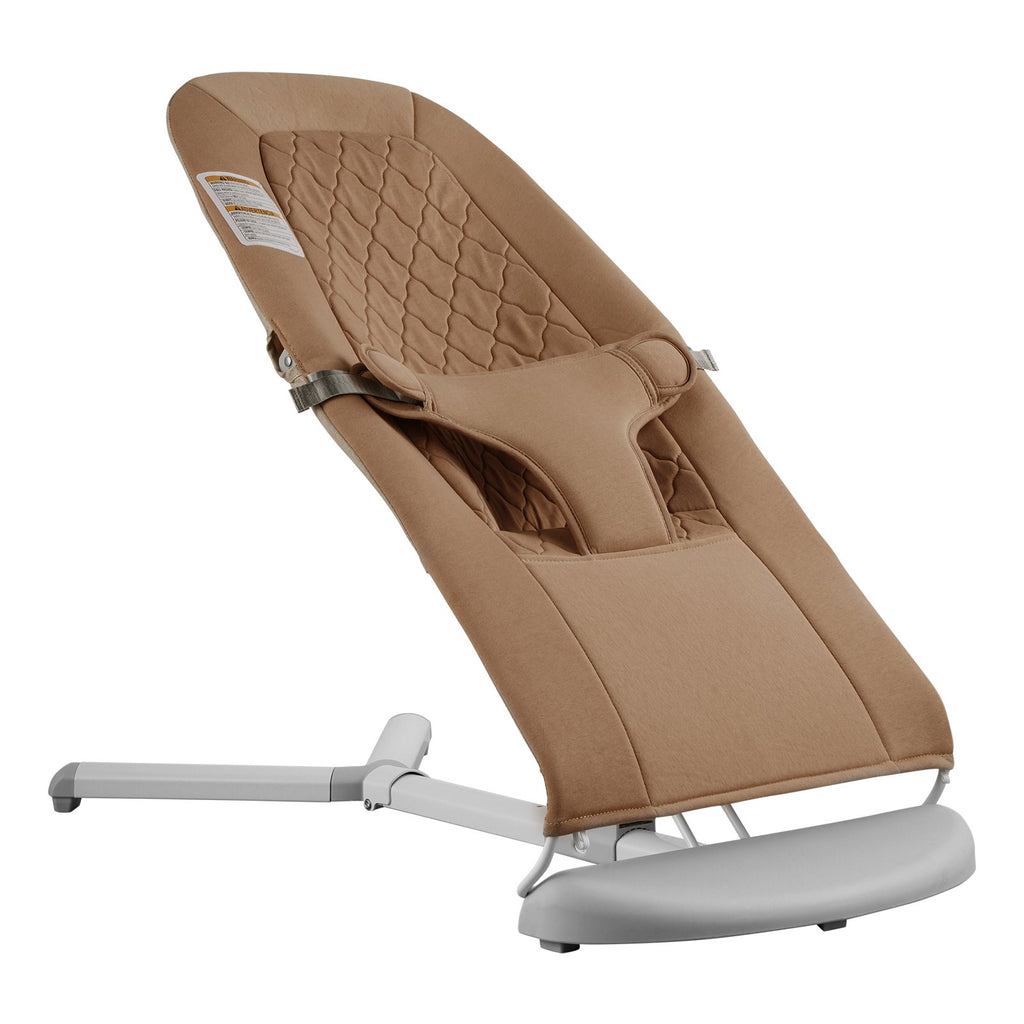 Baby Bouncer, Folding Bouncer Seat For Babies 0-9 Months, Newborn Bouncer Chair With 2 Reclining Angles & 3-Point Harness, Portable Infant Rocker With Carrying Bag For Indoors Outdoors, Camel