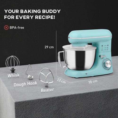 1300W Kitchen Stand Mixer, With Accessories - Blue