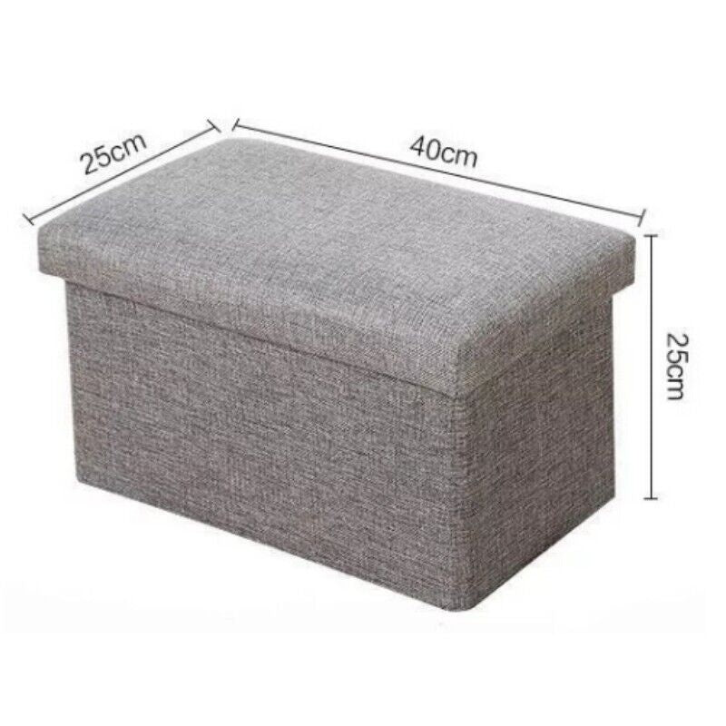 40x25x25cm Foldable Ottoman Storage Box With Padded Seat - Versatile Foot Stool, Toy Storage, And Home Bench Storage & Home Organization