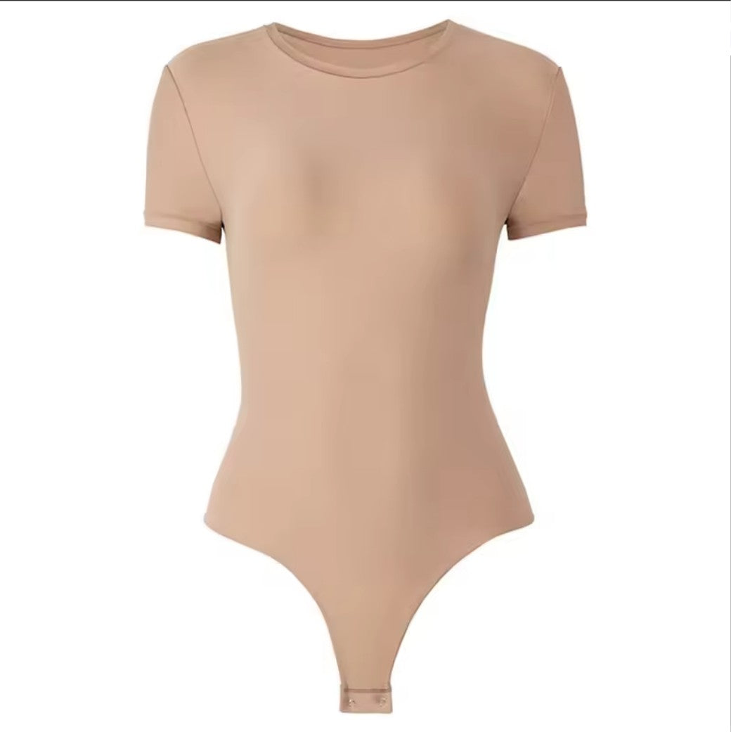 Bodysuit For Women, T Shirt Tops Second-skin Feel Recycle Shapewear Crew Neck Short Sleeve