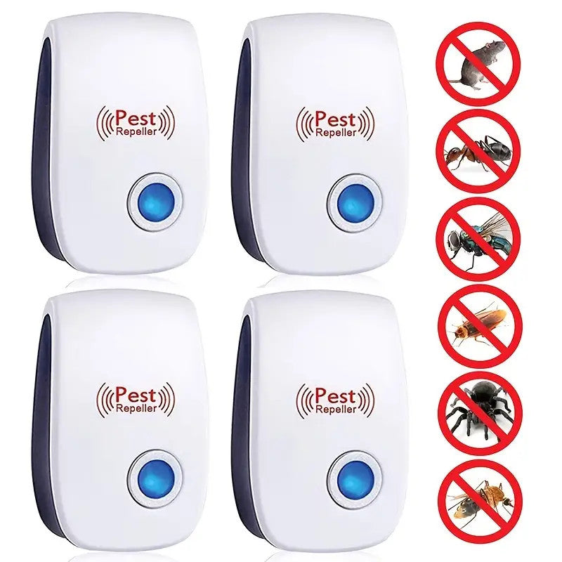 4X Ultrasonic Pest Control Repeller UK Plug-in Reject Rat Mouse Mice Spider