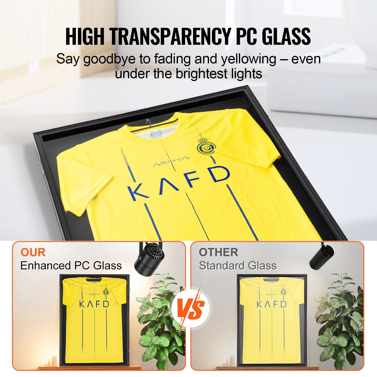 Jersey Display Frame Case, 23.3 X 31.2 X 1.5 In, Large Lockable Sport Jersey Shadow Box With 98% UV Protection PC Glass And Hangers, For Baseball Basketball Football Hockey Shirt And Uniform