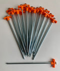 20 X Heavy Duty Hard Ground 25cm Rock Peg Hi Vis Hook Top Camping Awning Tent