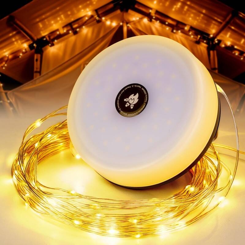 2-in-1 10M Rechargeable Fairy Lights & Camping Lamp, Solar USB Rechargeable Camping Light With 5 Modes, Versatile String Lights For Garden & Outdoor Tree Lights