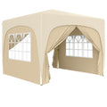 3 X 3m Pop-Up Gazebo Shelter, With Accessories - Sand