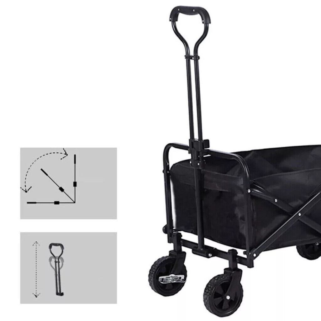 Large Foldable Outdoor Garden Beach Camping Trolley Cart 4 Wheel UK