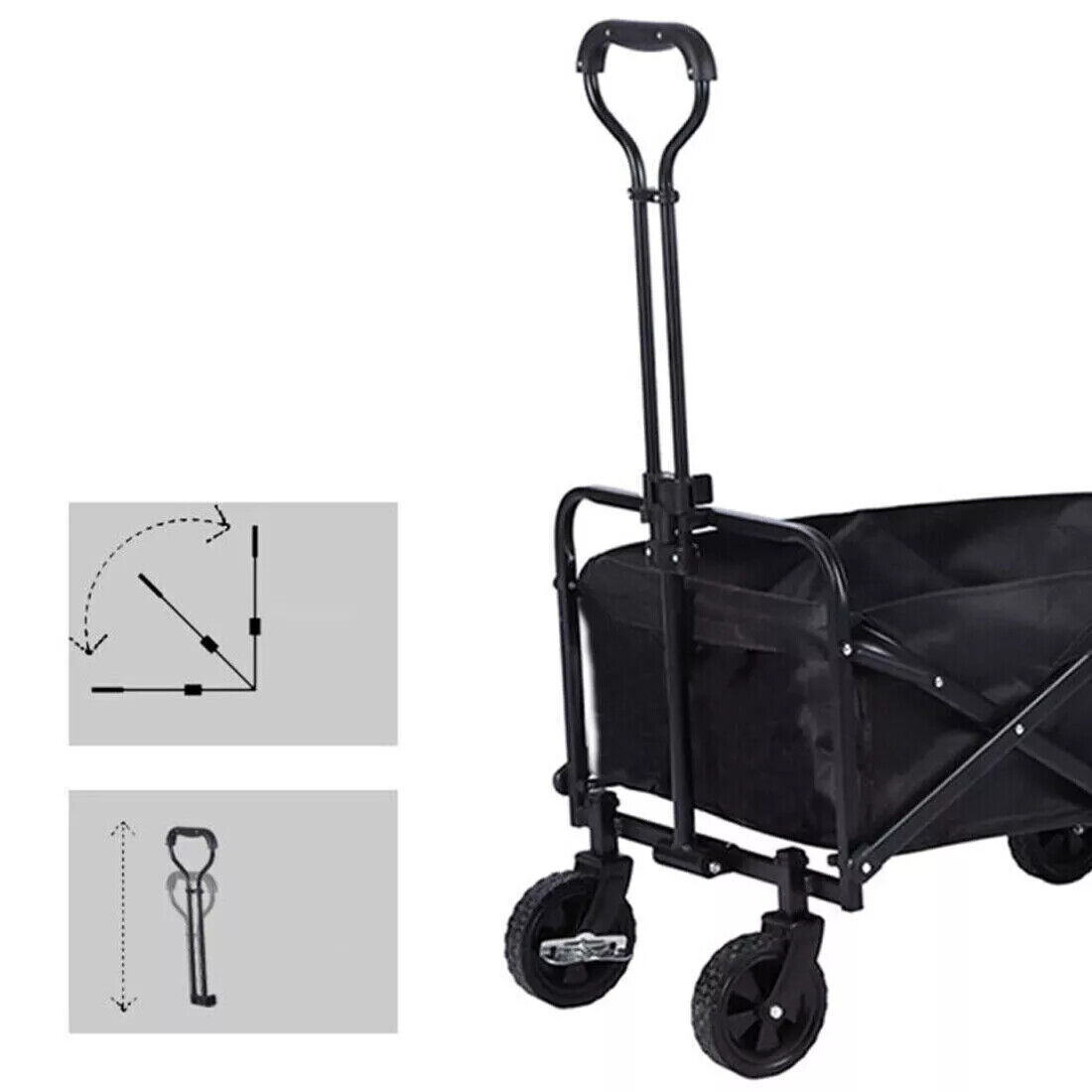 Large Foldable Outdoor Garden Beach Camping Trolley Cart 4 Wheel UK