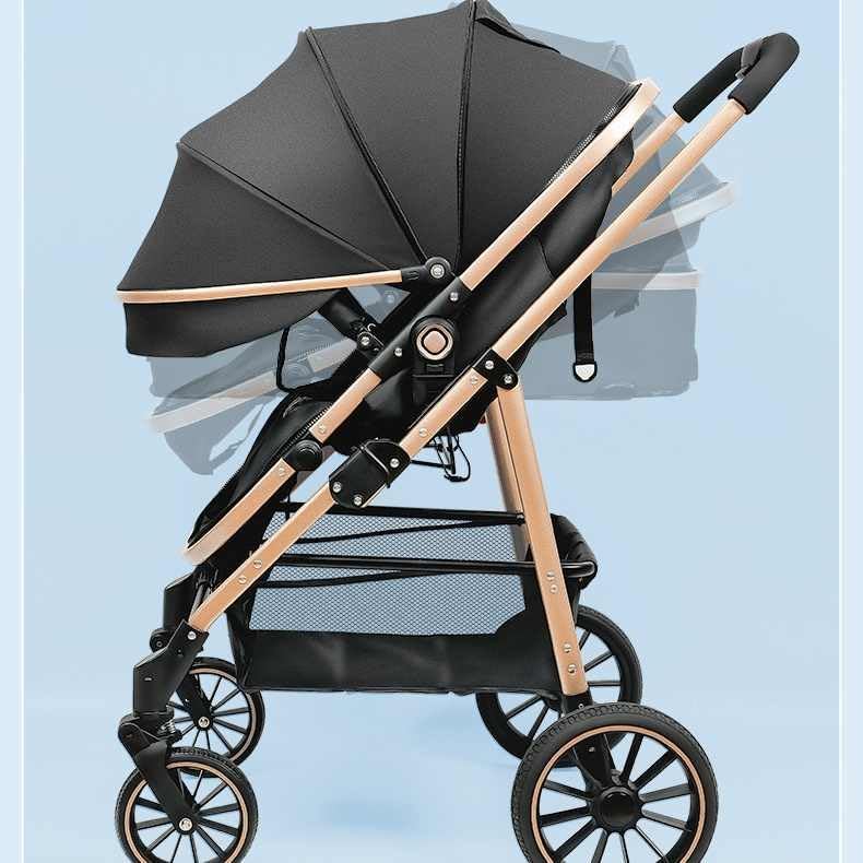 3-in-1 Pram And Pushchair Stroller With Sleeping Basket