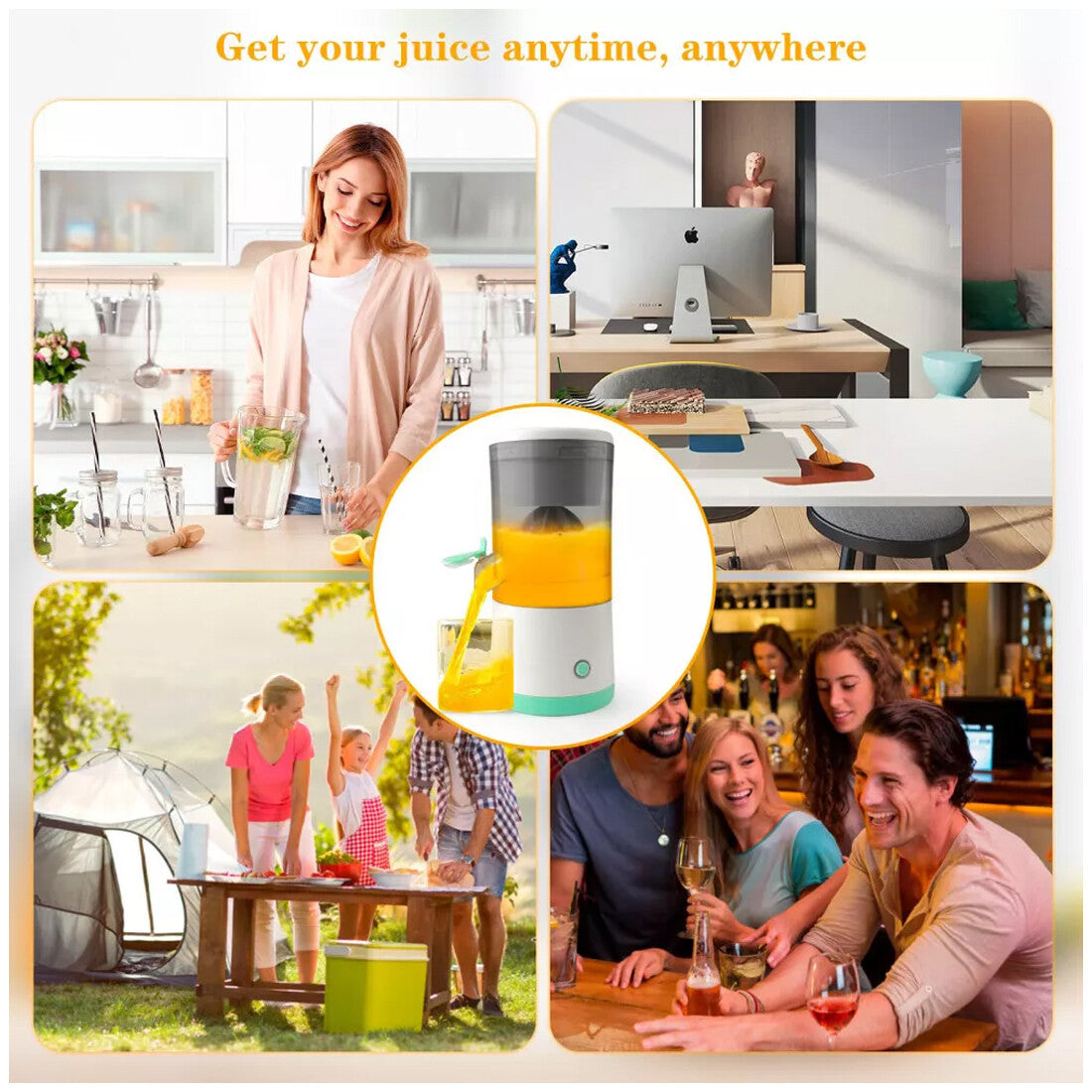 Electric USB Charging Juice Presser Squeezer Orange Lemon Watermelon Juicer UK
