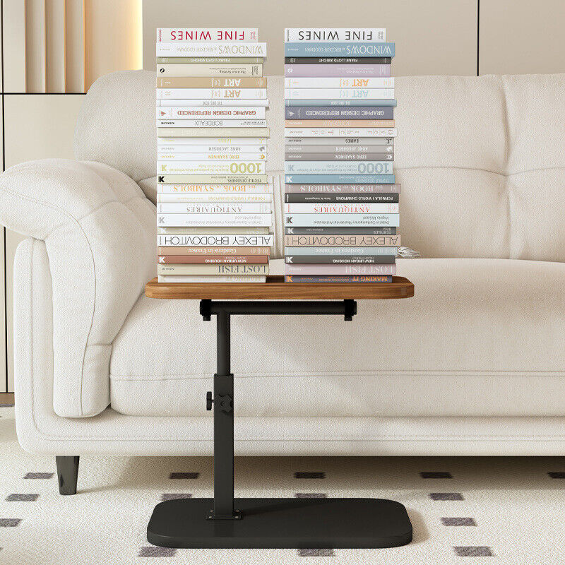 Adjustable C-Shaped Sofa Side End Table Coffee Laptop Table Living Room Bedroom