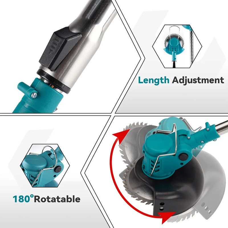 1500W Cordless String Trimmer - 7-Inch Mowing Width 12000RPM Grass Cutter With Telescopic Handle  For MAKITA Batteries
