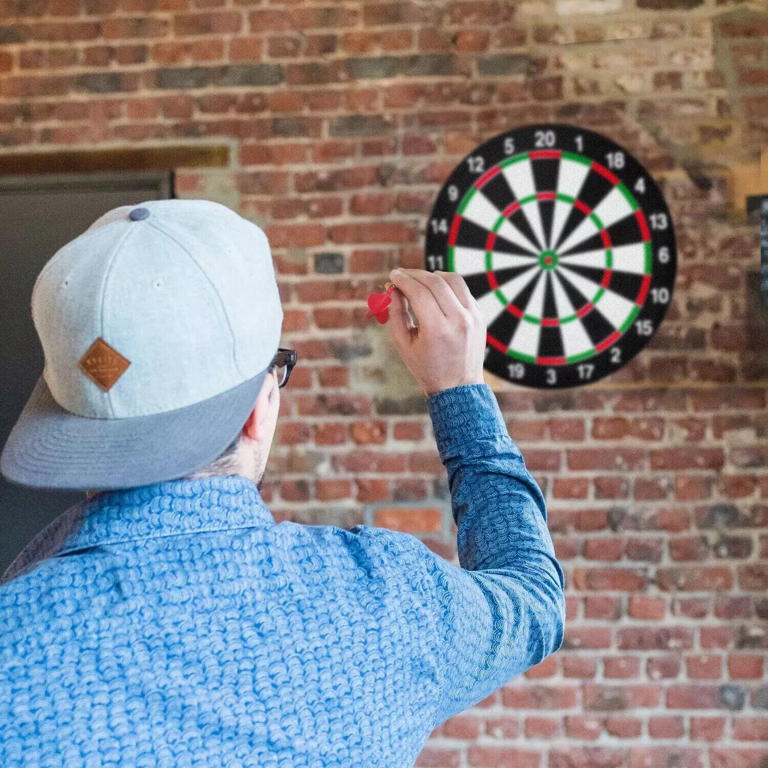FULL SIZE 17 DARTBOARD SET 6 DARTS  FAMILY DART BOARD GAME ADULTS KIDS XMAS