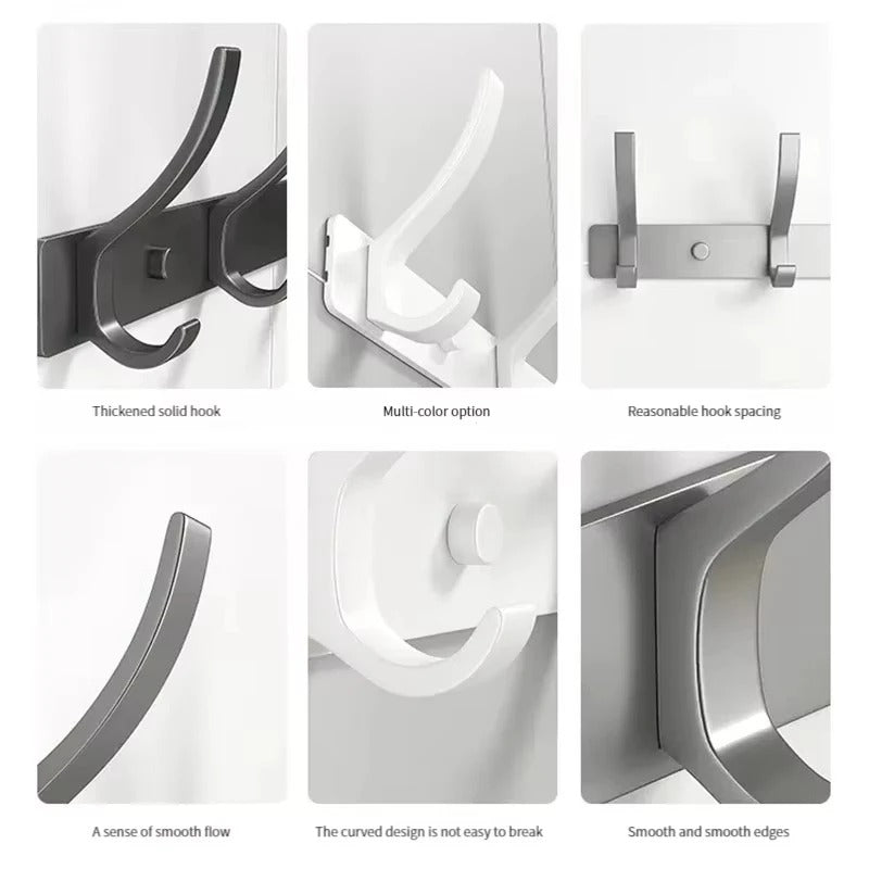 1pc Wall Mount Coat Rack - Thickened Clothe Hook. Bathroom Sticky Hook & Towel Clothe Wall Hanger. Iron Crafts For Wall Hanging.