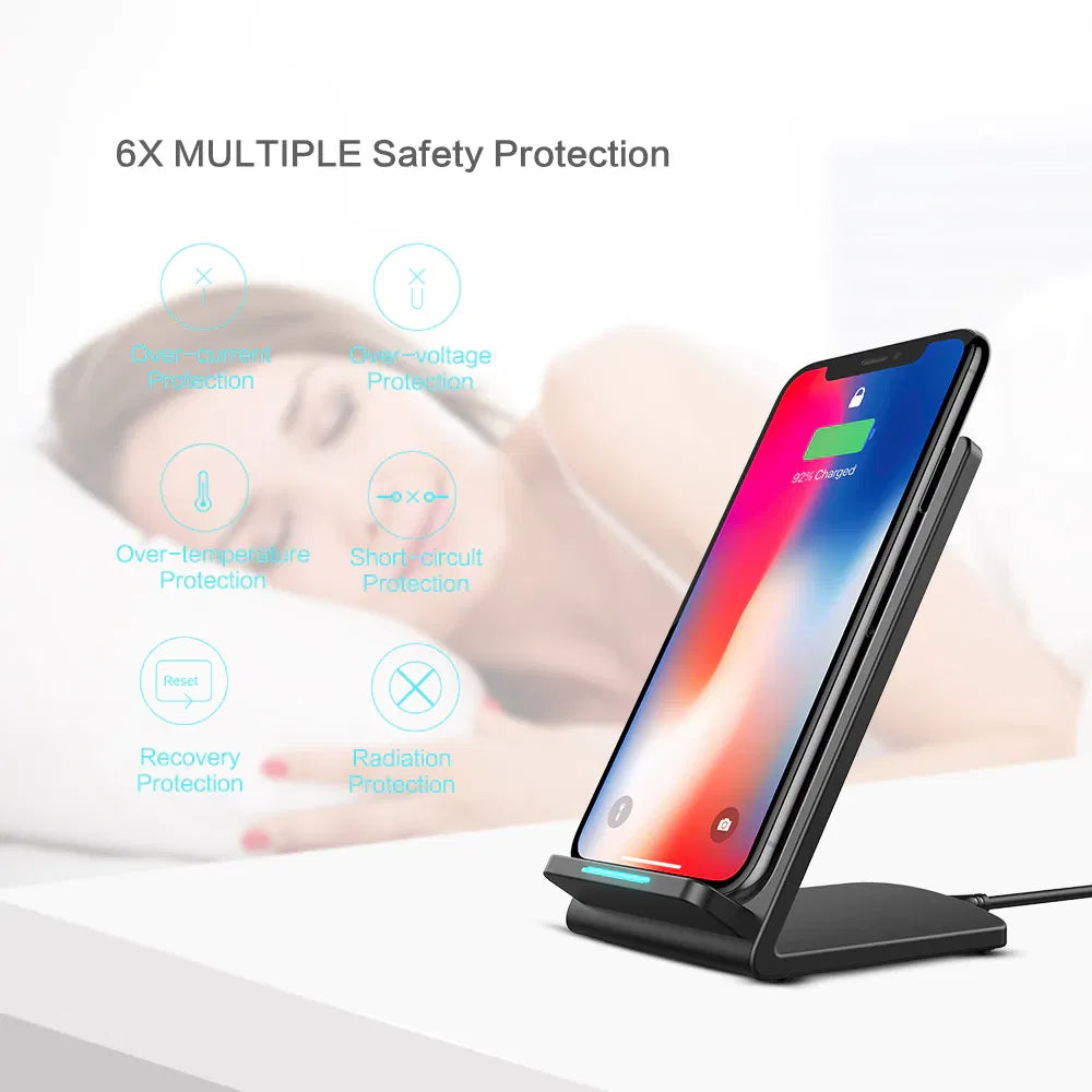 Qi Wireless Fast Charger Charging Pad Stand Dock For Galaxy Phone