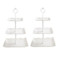 Elegant 3-Tier Square Cake Stand Set - 2Pcs Plastic Dessert Tower For Tea Parties And Weddings Office & School Supplies