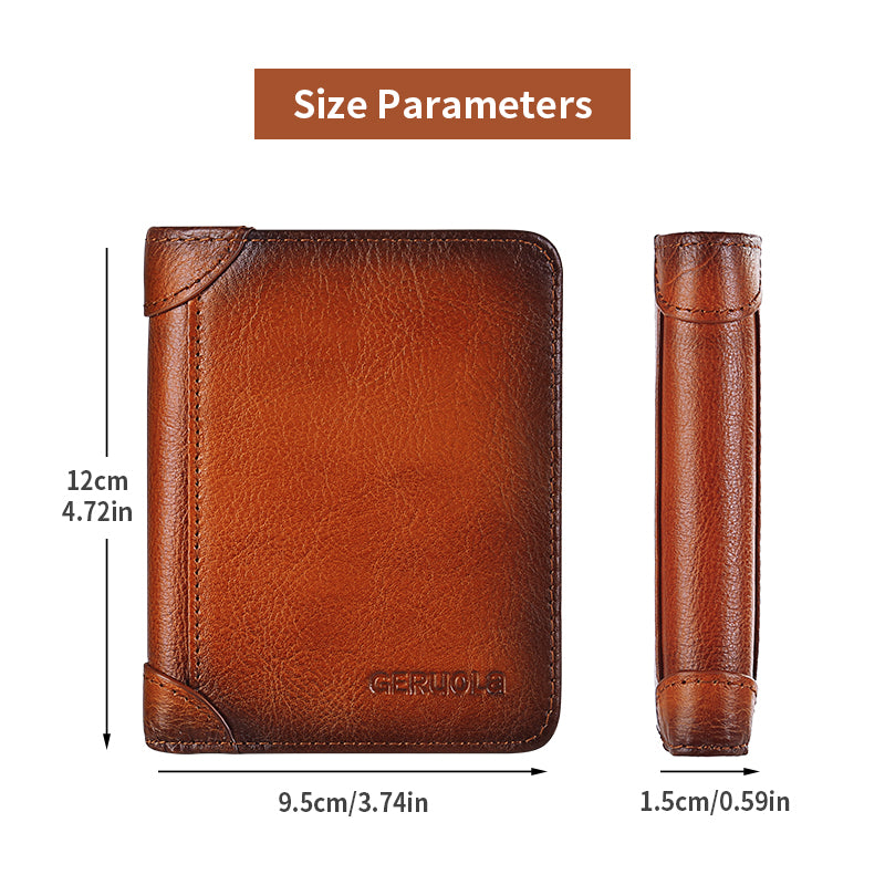 Mens Wallet Genuine Leather RFID Card Holders Cowhide Zip Coin Pocket Wallets For Men