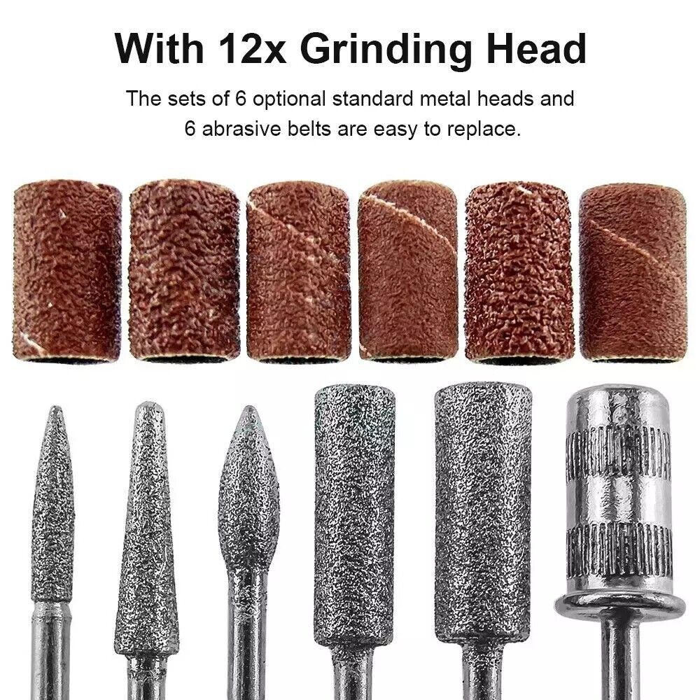 Electric Nail Art File Drill Machine Professional Manicure Pedicure False Set UK