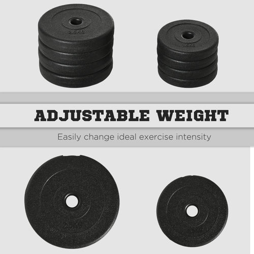 20KG Adjustable Weights Dumbbells Set, Dumbbell Hand Weights For Home Office Gym Body Fitness Lifting Training, Black