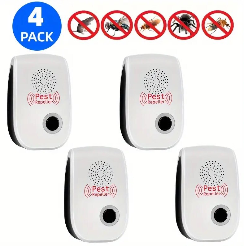 4X Ultrasonic Pest Control Repeller UK Plug-in Reject Rat Mouse Mice Spider