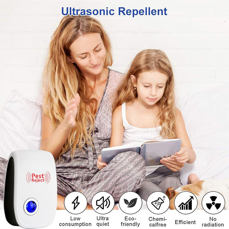 4X Ultrasonic Pest Control Repeller UK Plug-in Reject Rat Mouse Mice Spider