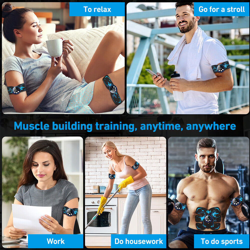 EMS Abdominal Muscle Toning Trainer ABS Stimulator AB Hip Arm Toner Fitness Belt