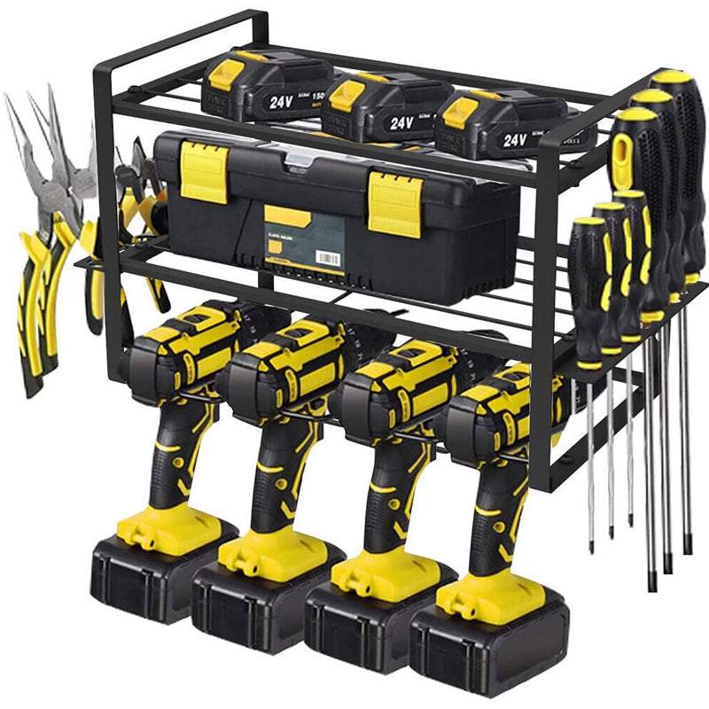 Power Tool Storage Electric Drill Rack Wall Mount Workshop Garage Tool Organizer
