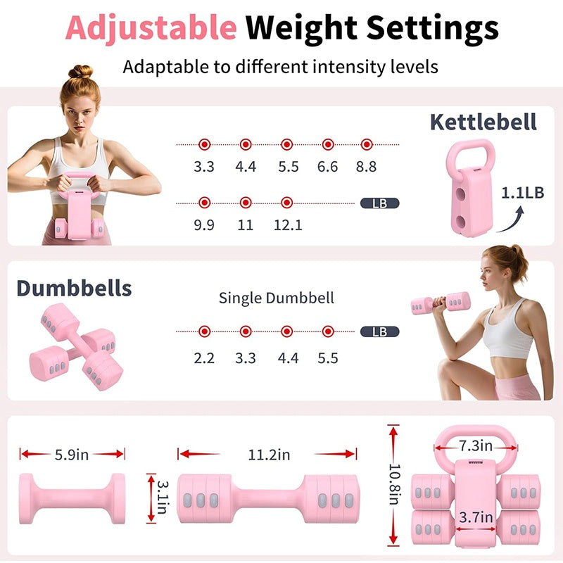 Multifunctional Dumbbells 2in 1 Home Dumbbell Kettlebells Adjustable Weight