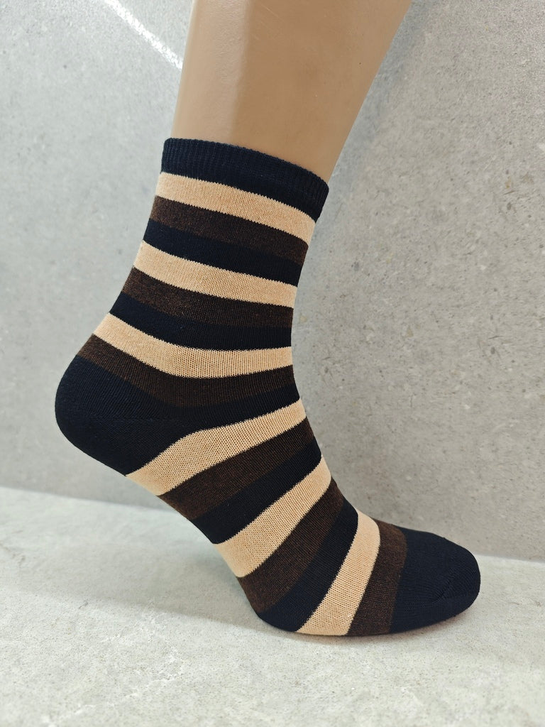 Pack Of 6 12 24 Pairs Womens Colourful Striped Socks