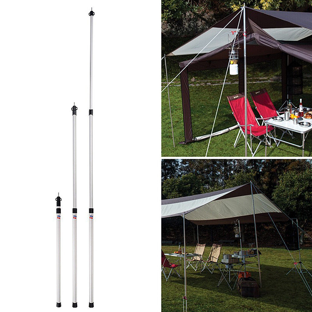 2x 230cm Tent Poles Telescopic Adjustable Awning Canopy Tarp Pole Support Rod UK